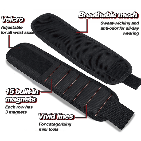 High-grip Magnetic Wristband Tool Holder