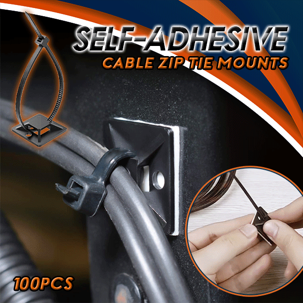 Self-Adhesive Cable Zip Tie Mounts (100Pcs)