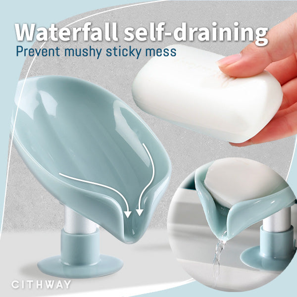 Cithway™ Self-Draining Leaf-Shaped Soap Holder